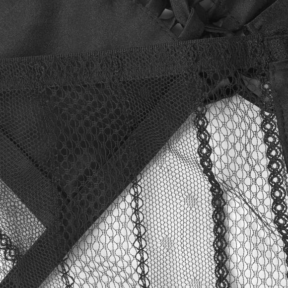 Kiki de Montparnasse Women's Muse Satin & Lace Corselette Bra Black 32A NWT - Picture 4 of 9